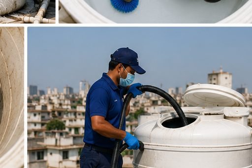 SafaiWala technician with vacuum extraction equipment, ready for service